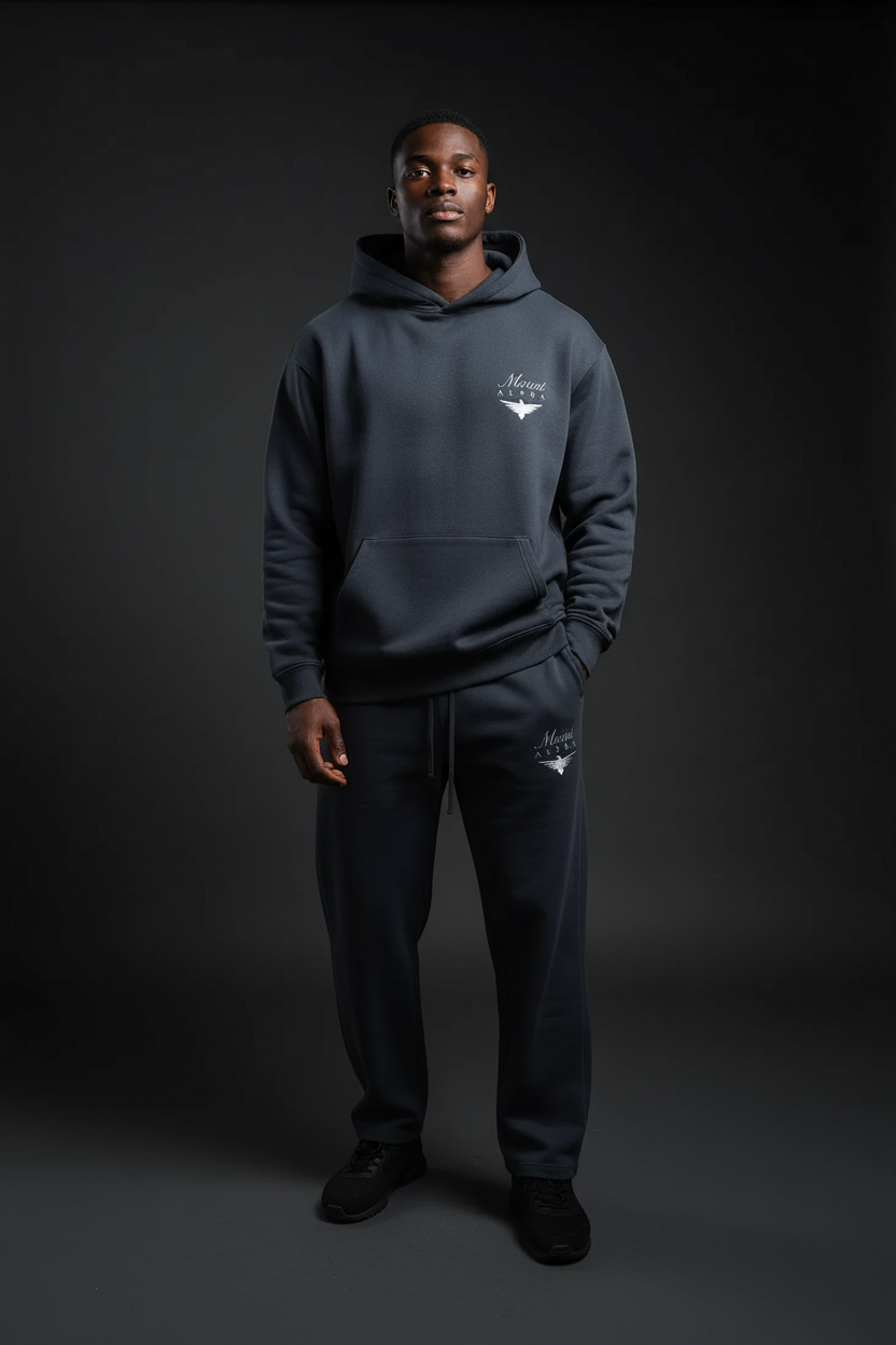 Heavyweight Relaxed Fit Sweatpants Men - Navy Blue/White - Mount Alpha Clothing®