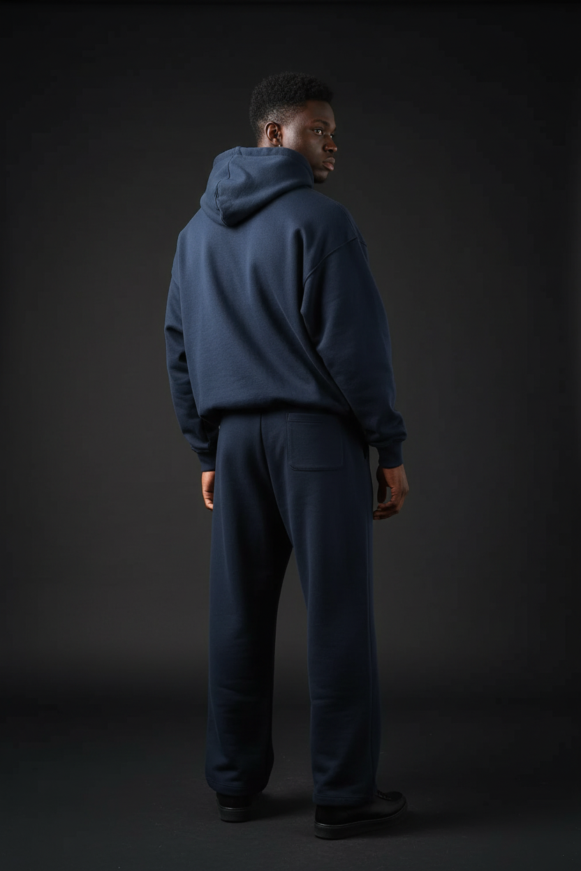 Heavyweight Relaxed Fit Sweatpants Men - Navy Blue/White - Mount Alpha Clothing®