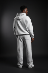 Heavyweight Relaxed Fit Sweatpants Men - Light Gray/Black - Mount Alpha Clothing®