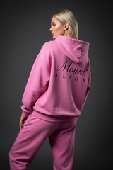 Heavyweight Unisex Boxy Hoodie - Pink/Black - Mount Alpha Clothing®