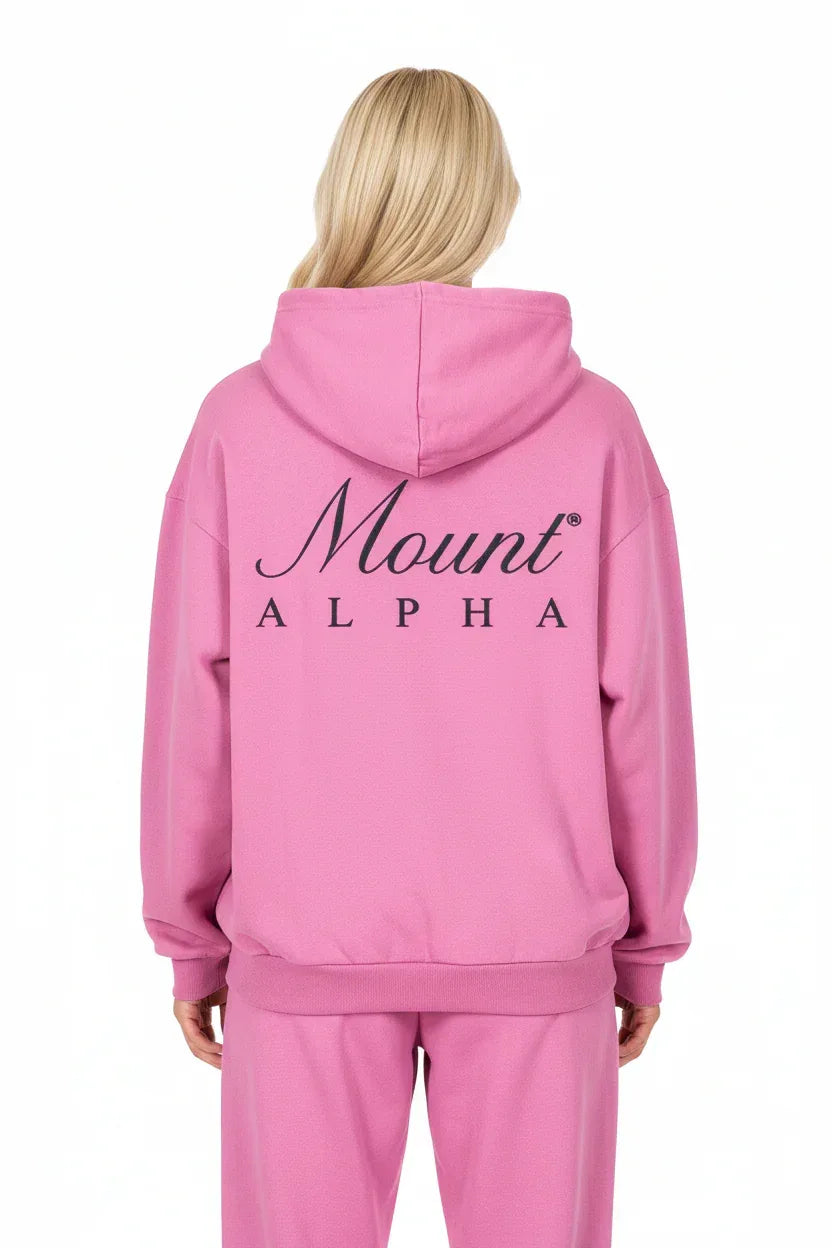 Heavyweight Unisex Boxy Hoodie - Pink/Black - Mount Alpha Clothing®