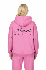 Heavyweight Unisex Boxy Hoodie - Pink/Black - Mount Alpha Clothing®