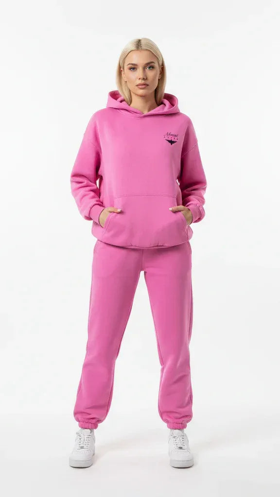 Heavyweight Unisex Boxy Hoodie - Pink/Black - Mount Alpha Clothing®