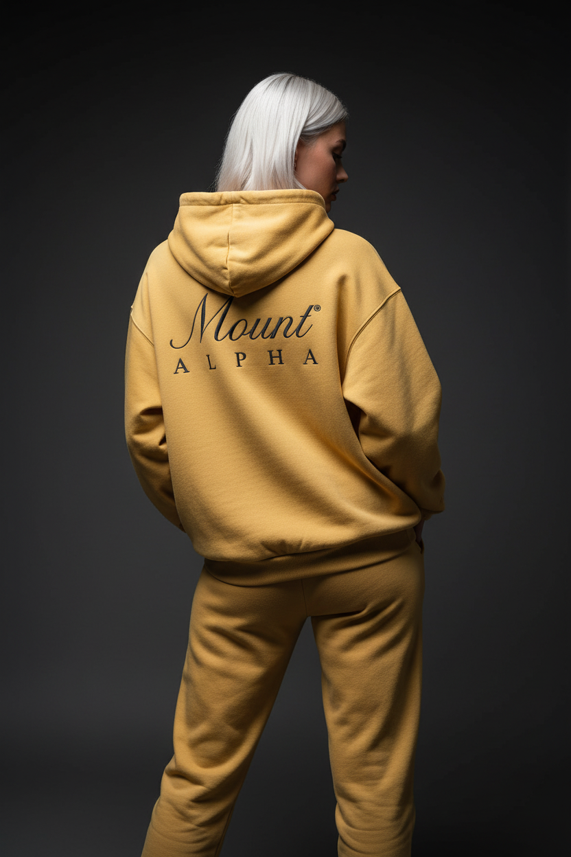 Heavyweight Unisex Boxy Hoodie - Yellow/Black - Mount Alpha Clothing®