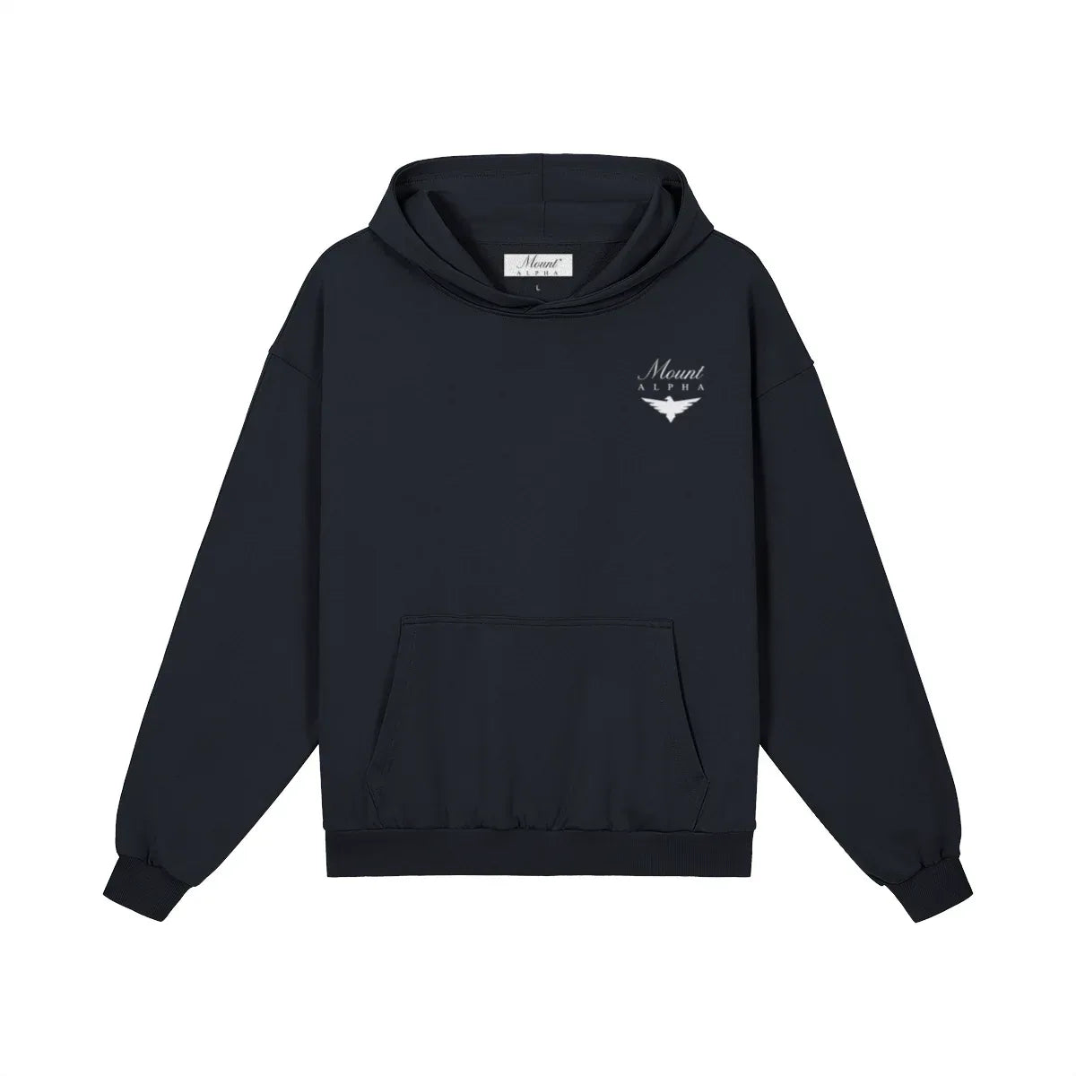 Heavyweight Unisex Boxy Hoodie - Navy Blue/White - Mount Alpha Clothing®