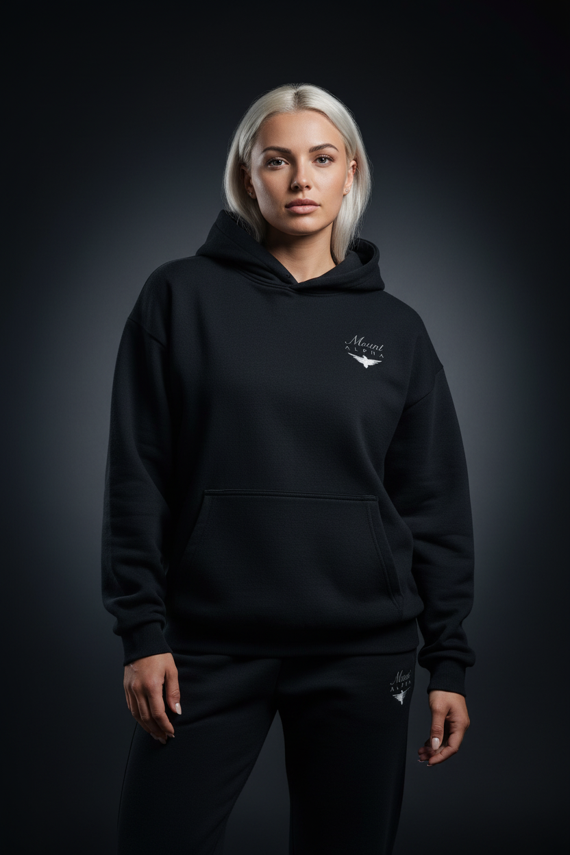 Heavyweight Unisex Boxy Hoodie - Navy Blue/White - Mount Alpha Clothing®