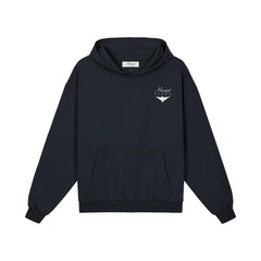 Heavyweight Unisex Boxy Hoodie - Navy Blue/White - Mount Alpha Clothing®