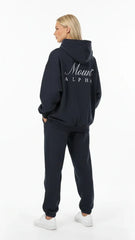 Heavyweight Unisex Boxy Hoodie - Navy Blue/White - Mount Alpha Clothing®
