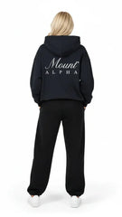 Heavyweight Unisex Boxy Hoodie - Navy Blue/White - Mount Alpha Clothing®