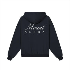 Heavyweight Unisex Boxy Hoodie - Navy Blue/White - Mount Alpha Clothing®