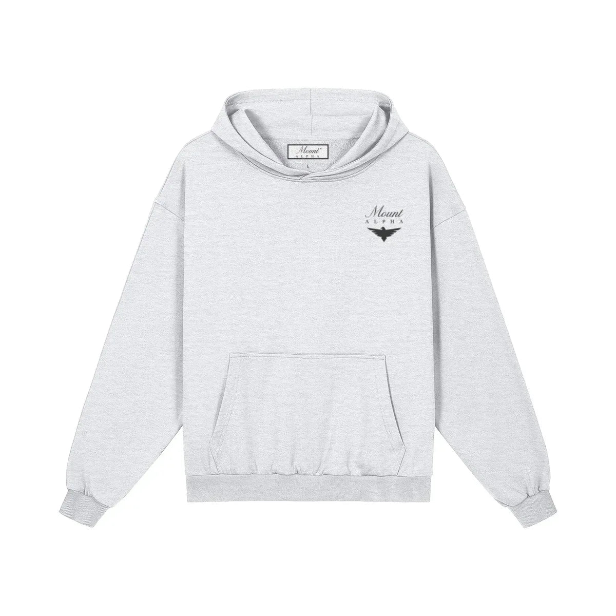 Heavyweight Unisex Boxy Hoodie - Light Gray/Black - Mount Alpha Clothing®