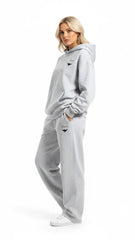 Heavyweight Unisex Boxy Hoodie - Light Gray/Black - Mount Alpha Clothing®