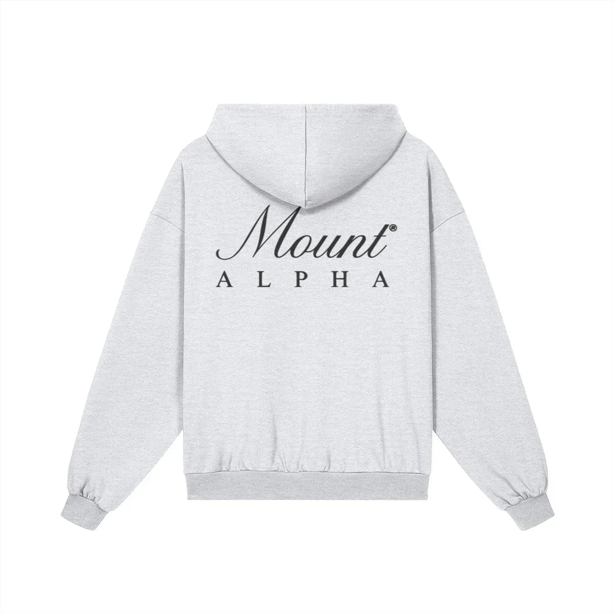 Heavyweight Unisex Boxy Hoodie - Light Gray/Black - Mount Alpha Clothing®