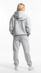 Heavyweight Unisex Boxy Hoodie - Light Gray/Black - Mount Alpha Clothing®