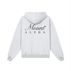 Heavyweight Unisex Boxy Hoodie - Light Gray/Black - Mount Alpha Clothing®