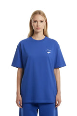 Super Heavyweight Oversized Unisex Tee - Cerulean Blue/White - Mount Alpha Clothing®