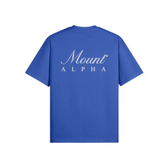 Super Heavyweight Oversized Unisex Tee - Cerulean Blue/White - Mount Alpha Clothing®
