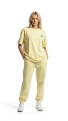 Super Heavyweight Oversized Unisex Tee - Pale Goldenrod/Black - Mount Alpha Clothing®