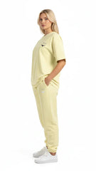 Super Heavyweight Oversized Unisex Tee - Pale Goldenrod/Black - Mount Alpha Clothing®