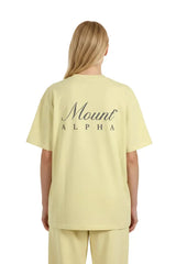 Super Heavyweight Oversized Unisex Tee - Pale Goldenrod/Black - Mount Alpha Clothing®