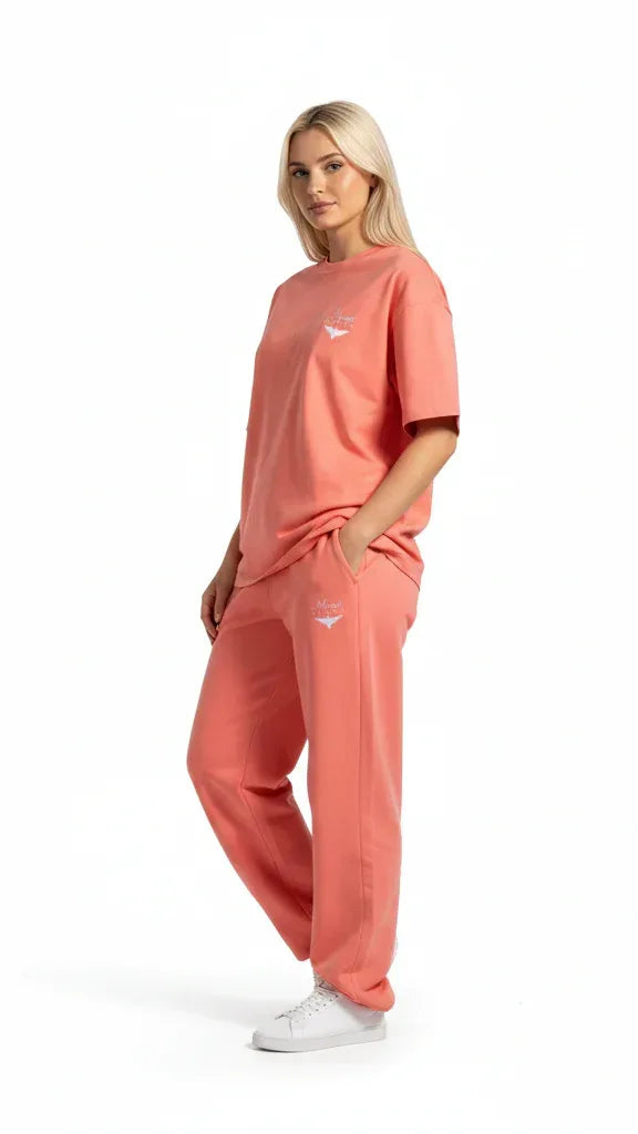 Super Heavyweight Oversized Unisex Tee - Salmon/White - Mount Alpha Clothing®