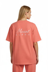 Super Heavyweight Oversized Unisex Tee - Salmon/White - Mount Alpha Clothing®