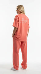 Super Heavyweight Oversized Unisex Tee - Salmon/White - Mount Alpha Clothing®