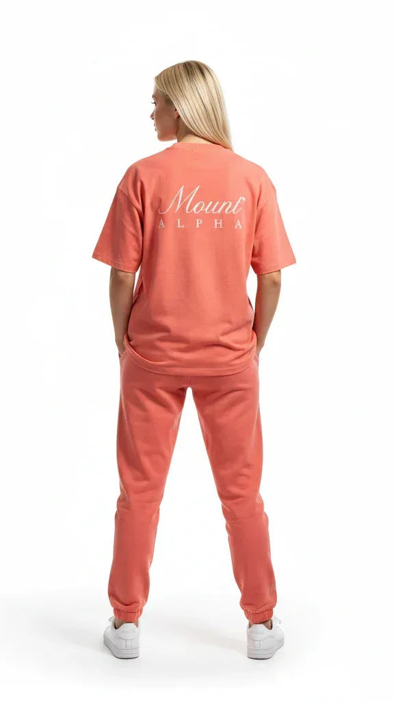Super Heavyweight Oversized Unisex Tee - Salmon/White - Mount Alpha Clothing®