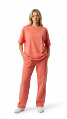 Super Heavyweight Oversized Unisex Tee - Salmon/White - Mount Alpha Clothing®