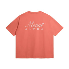 Super Heavyweight Oversized Unisex Tee - Salmon/White - Mount Alpha Clothing®