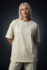 Super Heavyweight Oversized Unisex Tee - White Rock/Black - Mount Alpha Clothing®