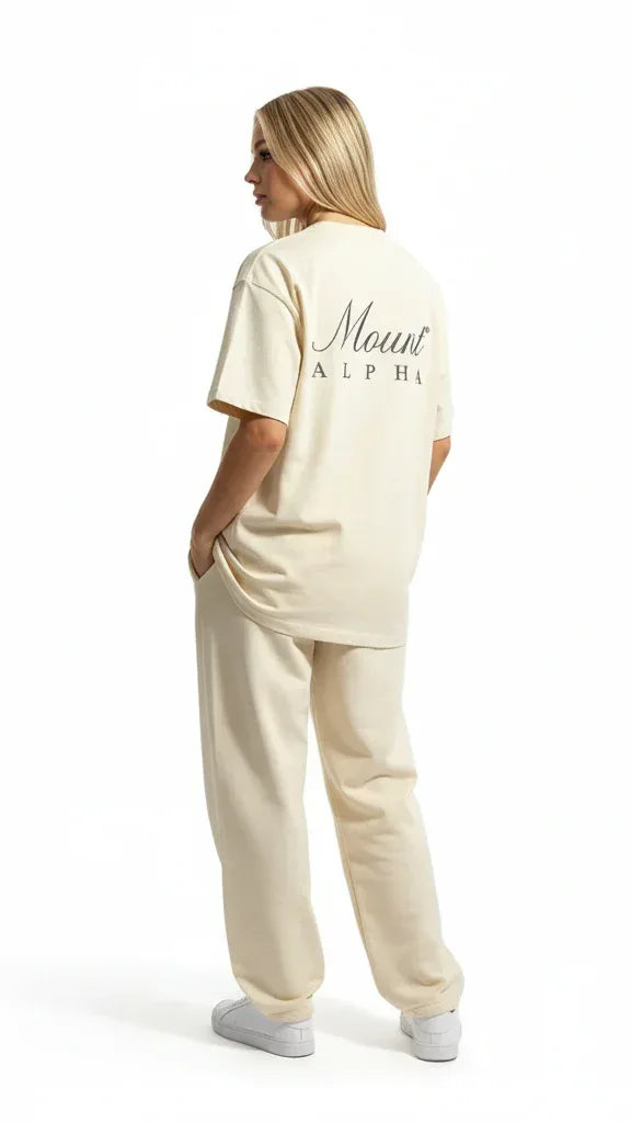 Super Heavyweight Oversized Unisex Tee - White Rock/Black - Mount Alpha Clothing®