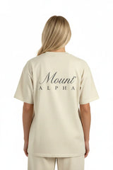 Super Heavyweight Oversized Unisex Tee - White Rock/Black - Mount Alpha Clothing®
