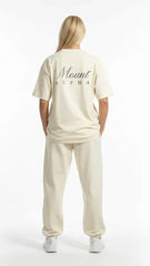 Super Heavyweight Oversized Unisex Tee - White Rock/Black - Mount Alpha Clothing®