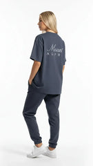 Super Heavyweight Oversized Unisex Tee - Regal Blue/White - Mount Alpha Clothing®