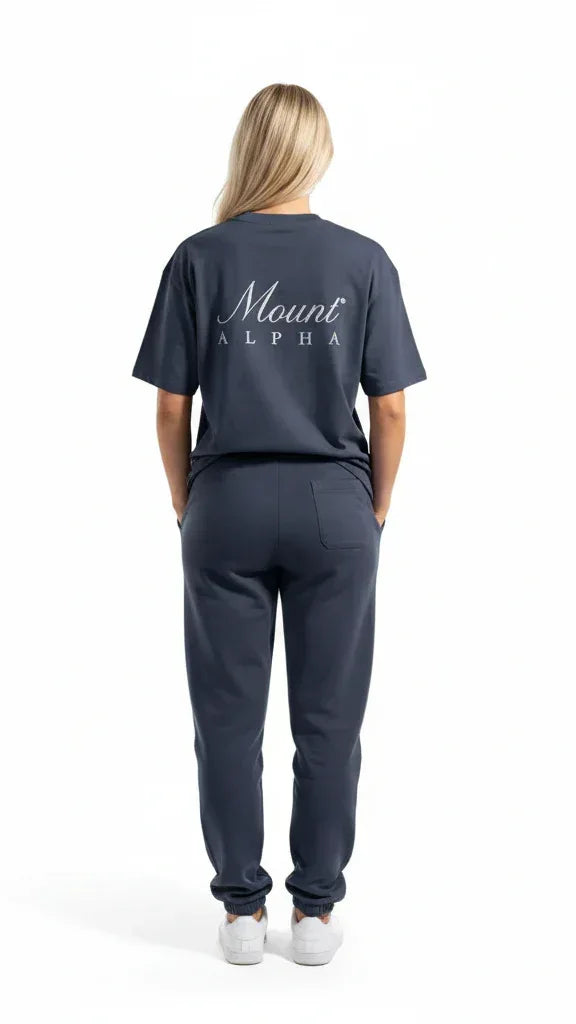 Super Heavyweight Oversized Unisex Tee - Regal Blue/White - Mount Alpha Clothing®