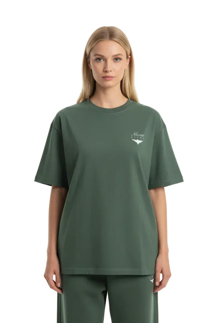 Super Heavyweight Oversized Unisex Tee - Cactus Green/White - Mount Alpha Clothing®