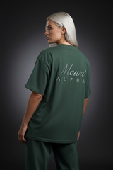 Super Heavyweight Oversized Unisex Tee - Cactus Green/White - Mount Alpha Clothing®