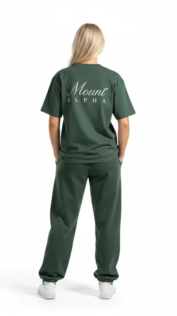 Super Heavyweight Oversized Unisex Tee - Cactus Green/White - Mount Alpha Clothing®