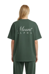 Super Heavyweight Oversized Unisex Tee - Cactus Green/White - Mount Alpha Clothing®