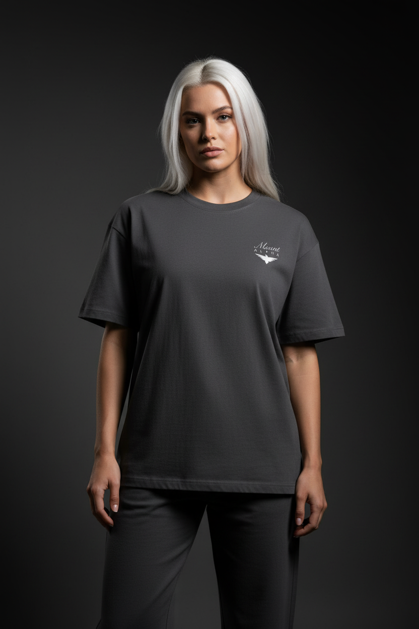 Super Heavyweight Oversized Unisex Tee - Black/White - Mount Alpha Clothing®