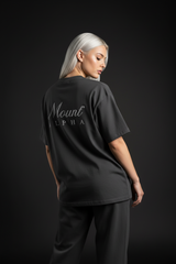Super Heavyweight Oversized Unisex Tee - Black/White - Mount Alpha Clothing®