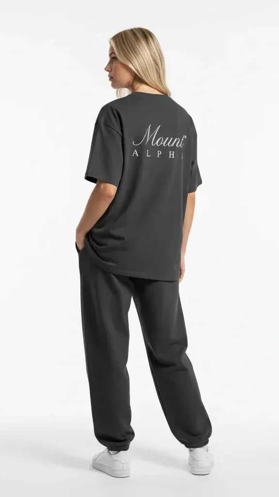 Super Heavyweight Oversized Unisex Tee - Black/White - Mount Alpha Clothing®