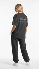 Super Heavyweight Oversized Unisex Tee - Black/White - Mount Alpha Clothing®
