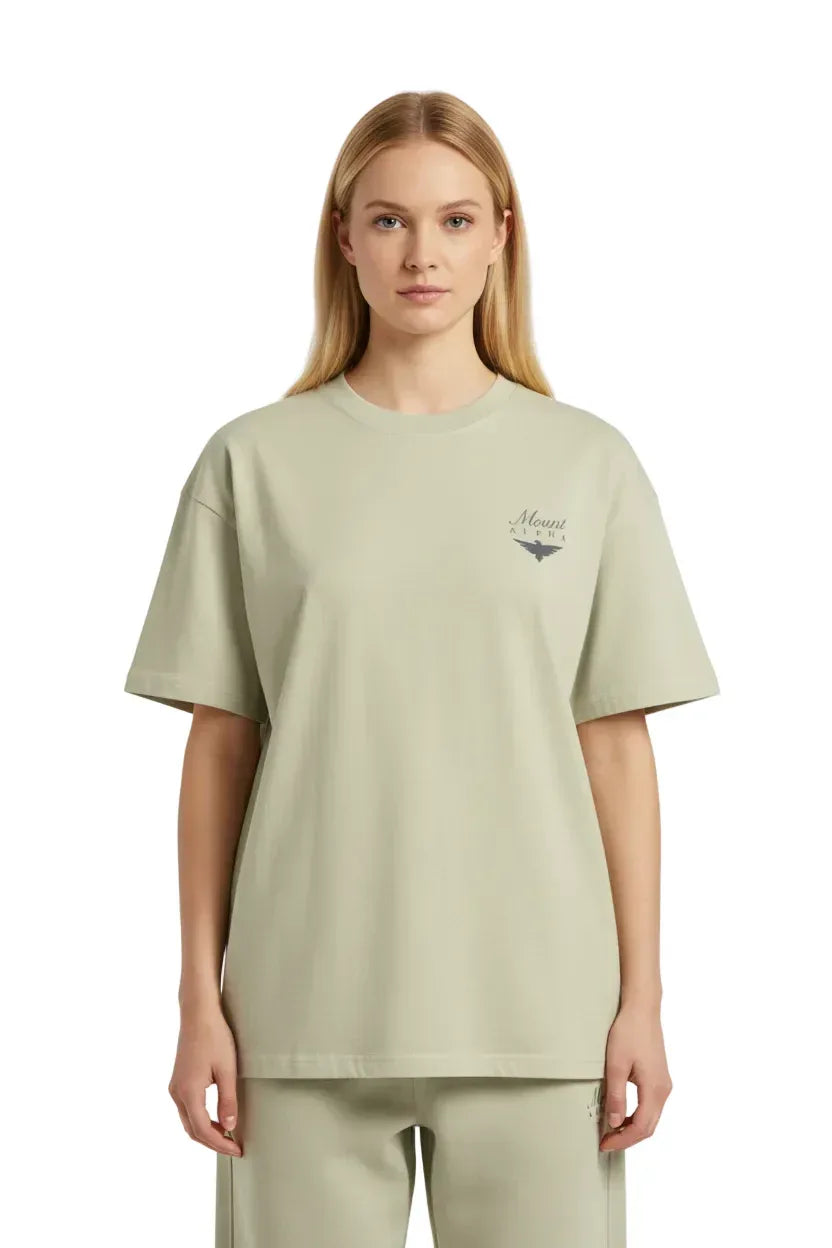 Super Heavyweight Oversized Unisex Tee - Pastel Gray/Black - Mount Alpha Clothing®