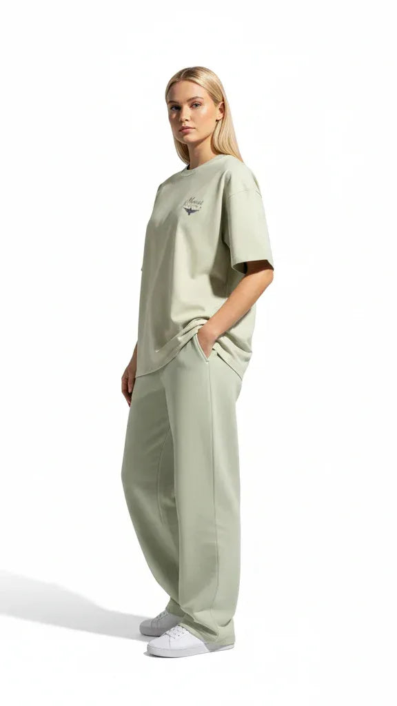 Super Heavyweight Oversized Unisex Tee - Pastel Gray/Black - Mount Alpha Clothing®