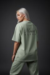 Super Heavyweight Oversized Unisex Tee - Pastel Gray/Black - Mount Alpha Clothing®