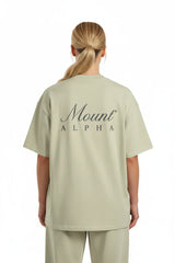 Super Heavyweight Oversized Unisex Tee - Pastel Gray/Black - Mount Alpha Clothing®
