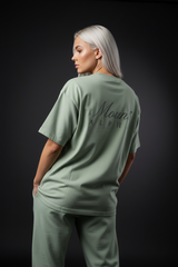 Super Heavyweight Oversized Unisex Tee - Pastel Gray/Black - Mount Alpha Clothing®