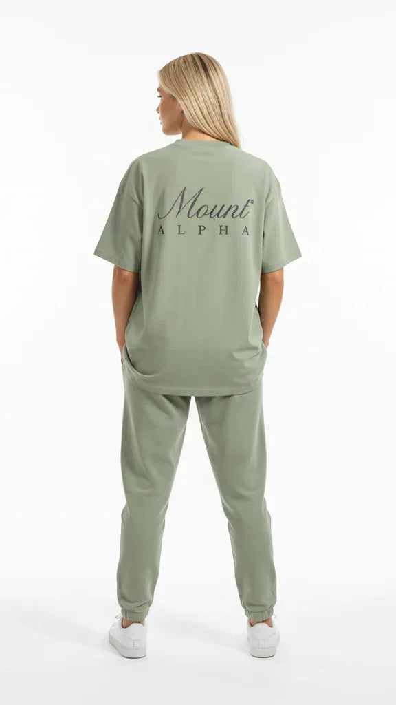 Super Heavyweight Oversized Unisex Tee - Pastel Gray/Black - Mount Alpha Clothing®